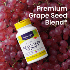 Healthy Origins California-grown grape seeds highlighted on label