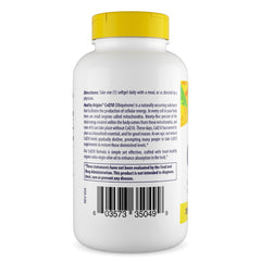 CoQ10 label close-up showcasing yeast-fermented non-GMO formula.