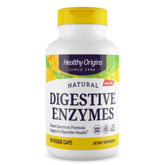 Healthy Origins Digestive Enzymes bottle front showing broad-spectrum support for daily digestion
