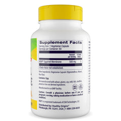 Healthy Origins eggshell membrane bottle front highlighting easy daily supplementation.