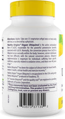 Healthy Origins gluten-free non-GMO label on supplement packaging.