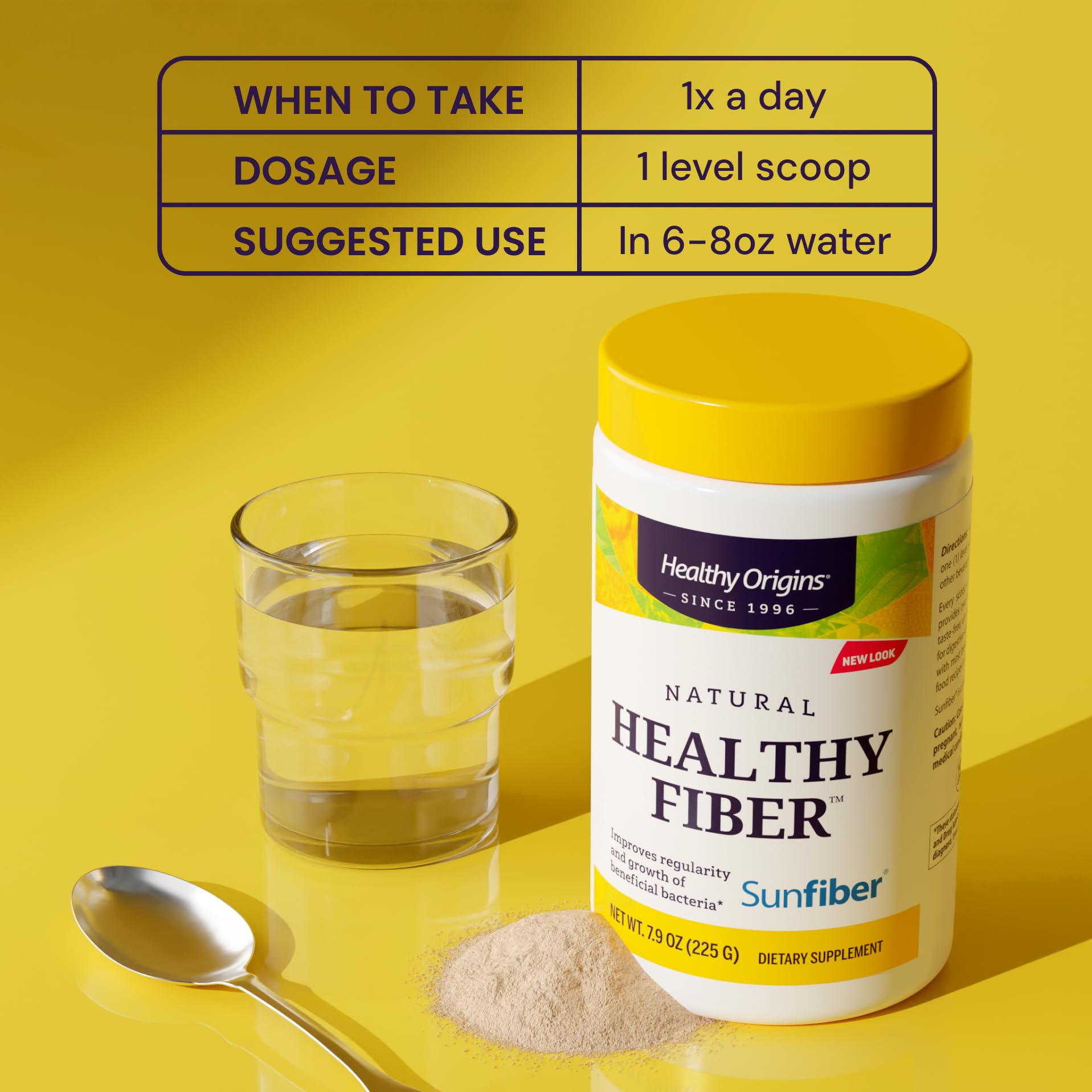 Healthy Origins Healthy Fiber gluten-free label on front of container