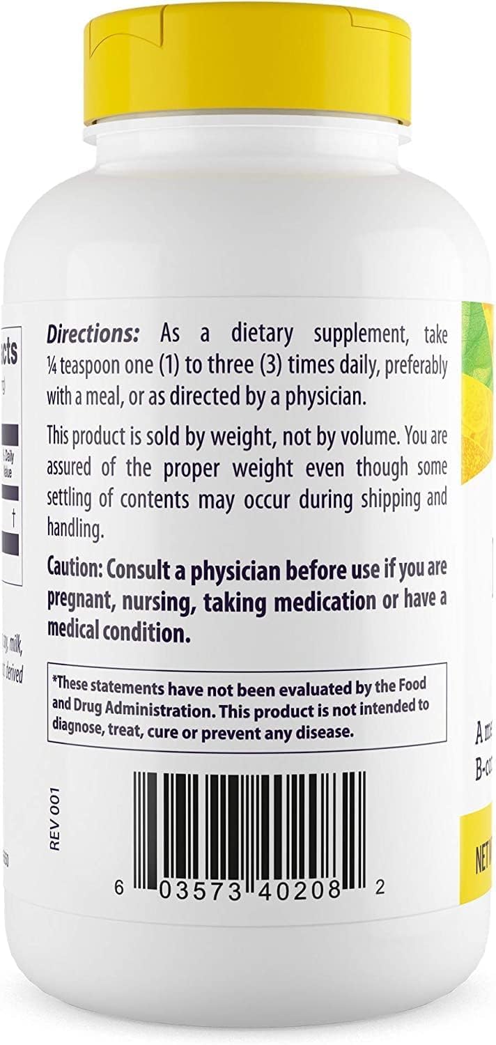 Healthy Origins Inositol powder jar label highlights vegan, non-GMO ingredients.