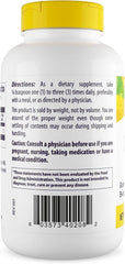 Healthy Origins Inositol powder jar label highlights vegan, non-GMO ingredients.