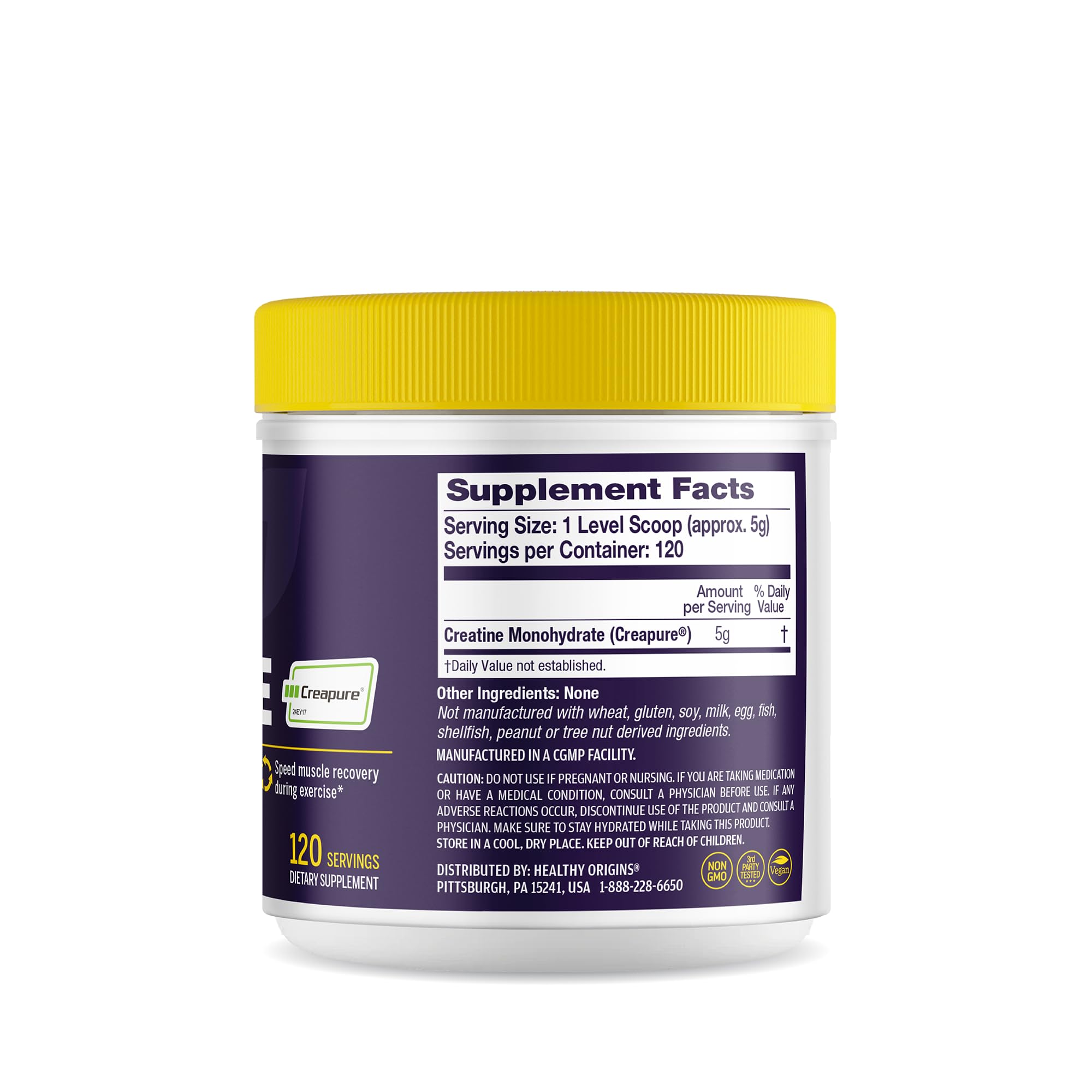 Healthy Origins Performance Creatine Creapure scoop ready for precise servings