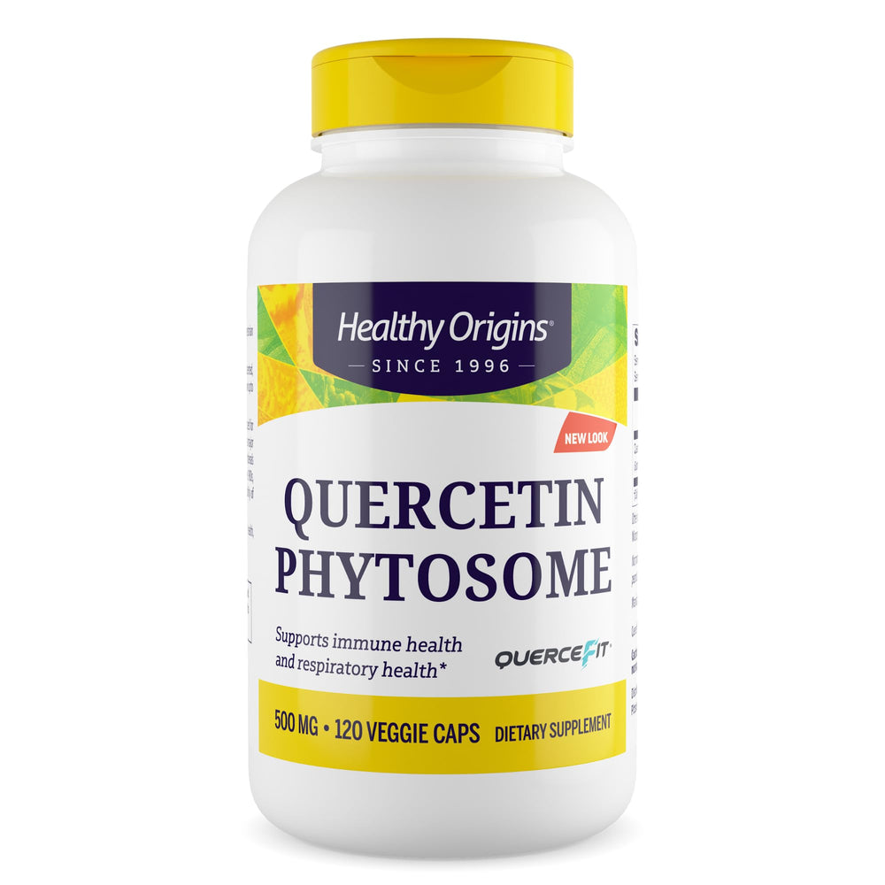 Healthy Origins Quercetin Phytosome 500mg bottle front view for immune support.