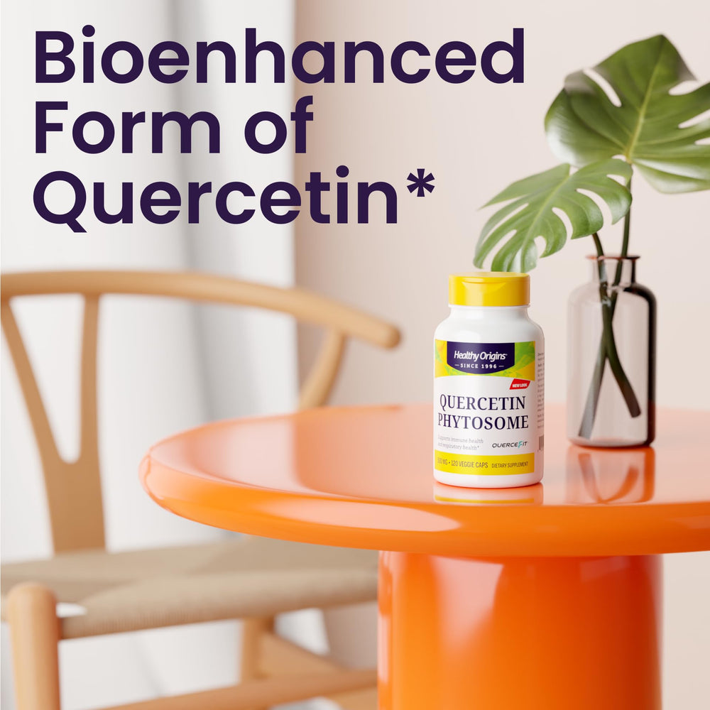Healthy Origins Quercetin Phytosome 500mg vegetarian capsules for daily wellness.