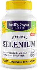 Healthy Origins Selenium SelenoExcell bottle on white background for daily support.