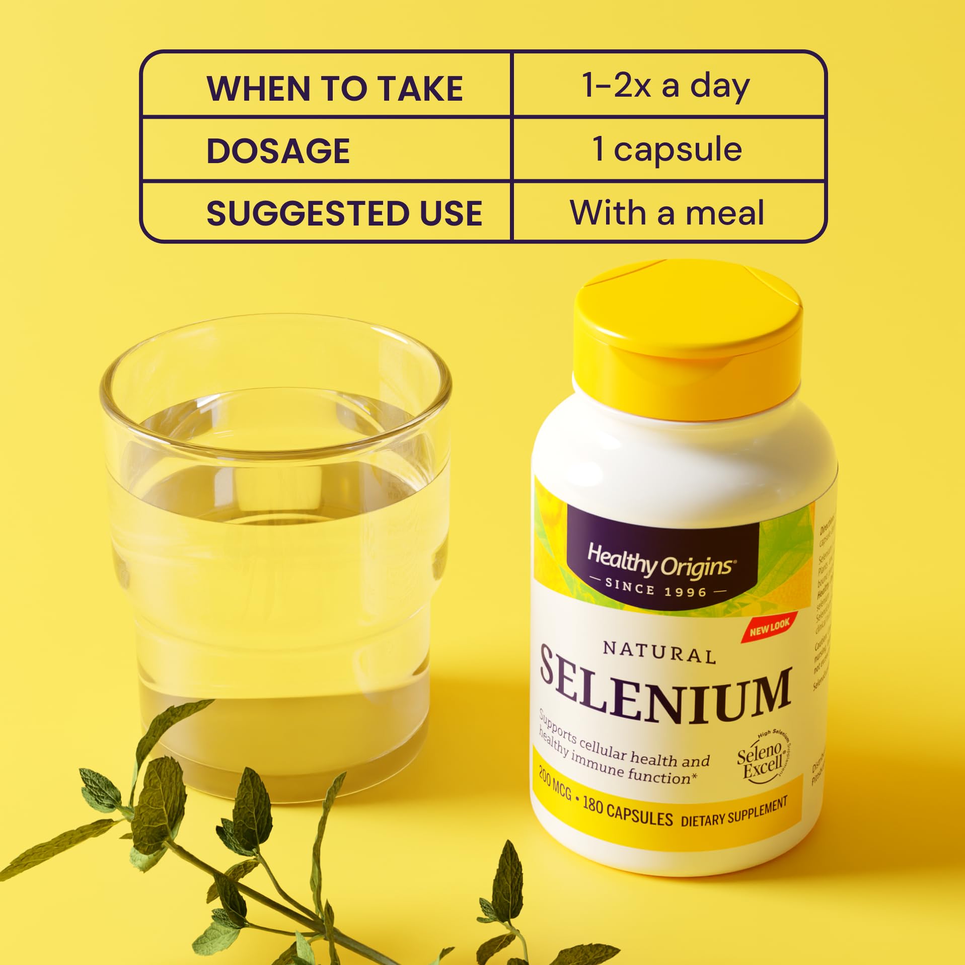 Healthy Origins selenium capsules in hand convey portable daily supplementation.