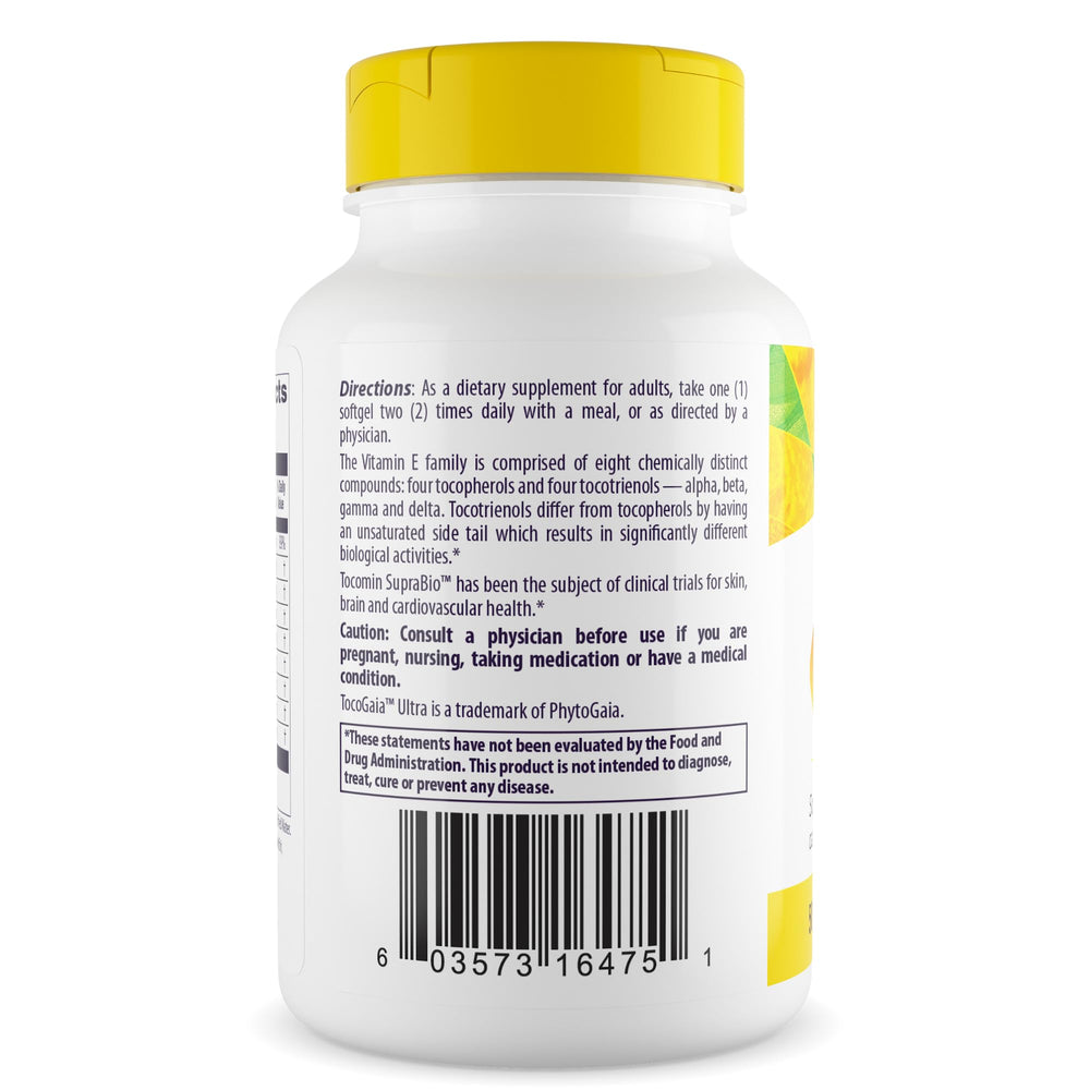 Close-up label detail shows red palm oil origin behind a potent Vitamin E blend.