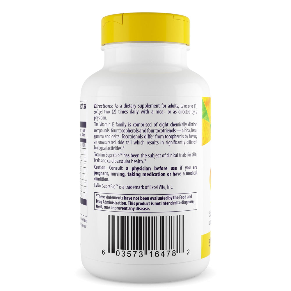 Healthy Origins Tocomin SupraBio label detail underscores natural red palm oil sourcing.