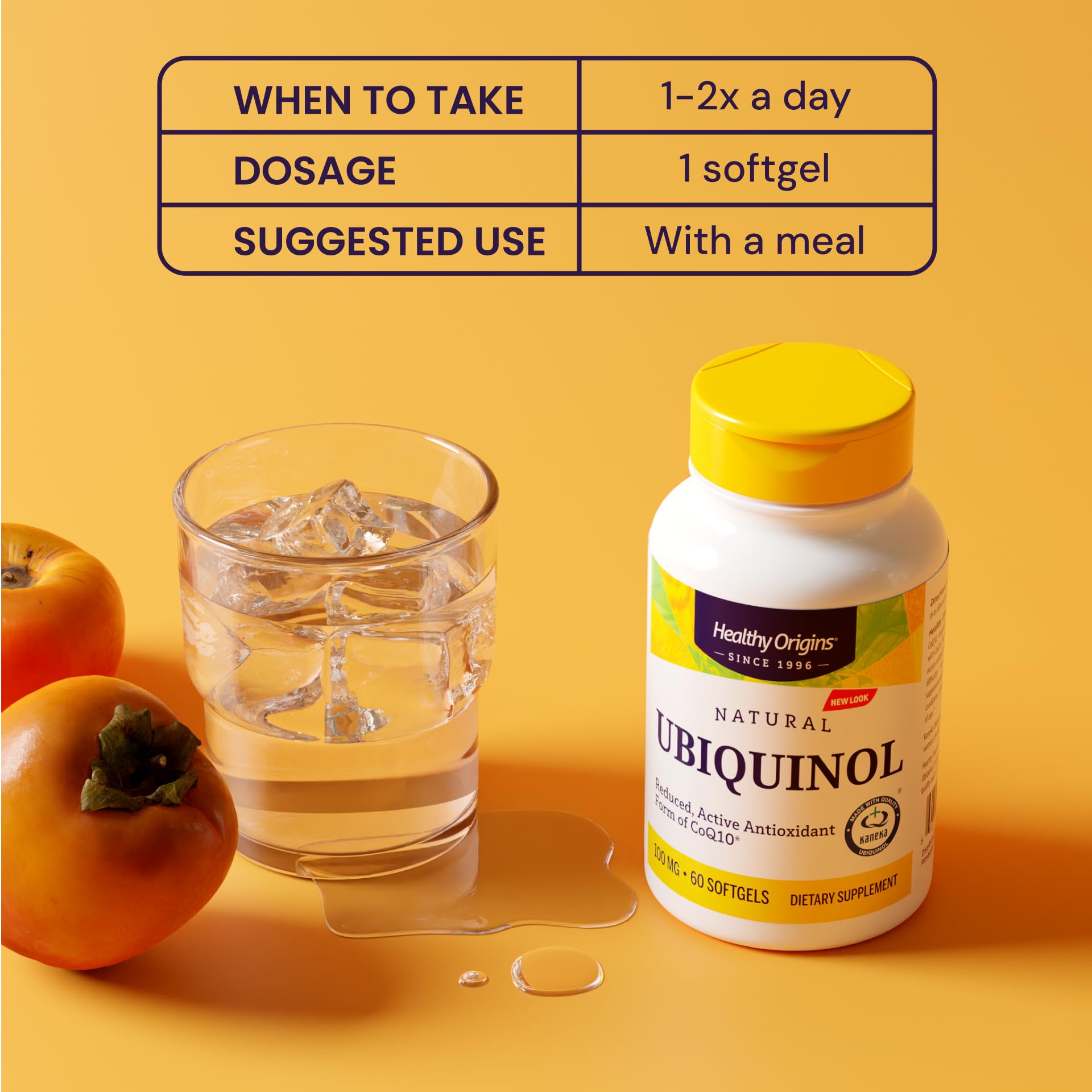 Softgel texture close-up from Healthy Origins Ubiquinol supplement