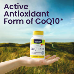 Pouring Healthy Origins Ubiquinol into glass demonstrates convenient daily use