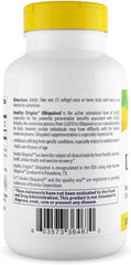 Healthy Origins ubiquinol softgels close-up in a clear bottle