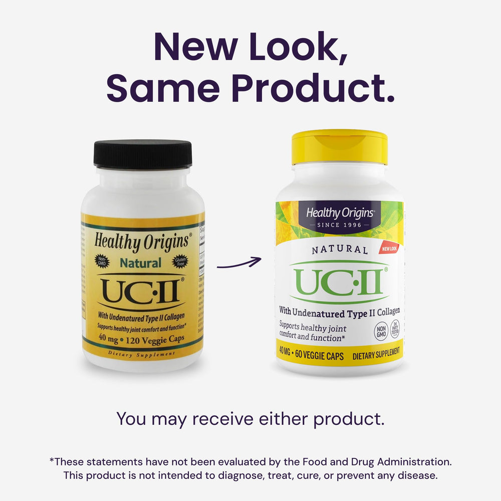 Healthy Origins UC-II lab-testing stamp indicates independent quality verification