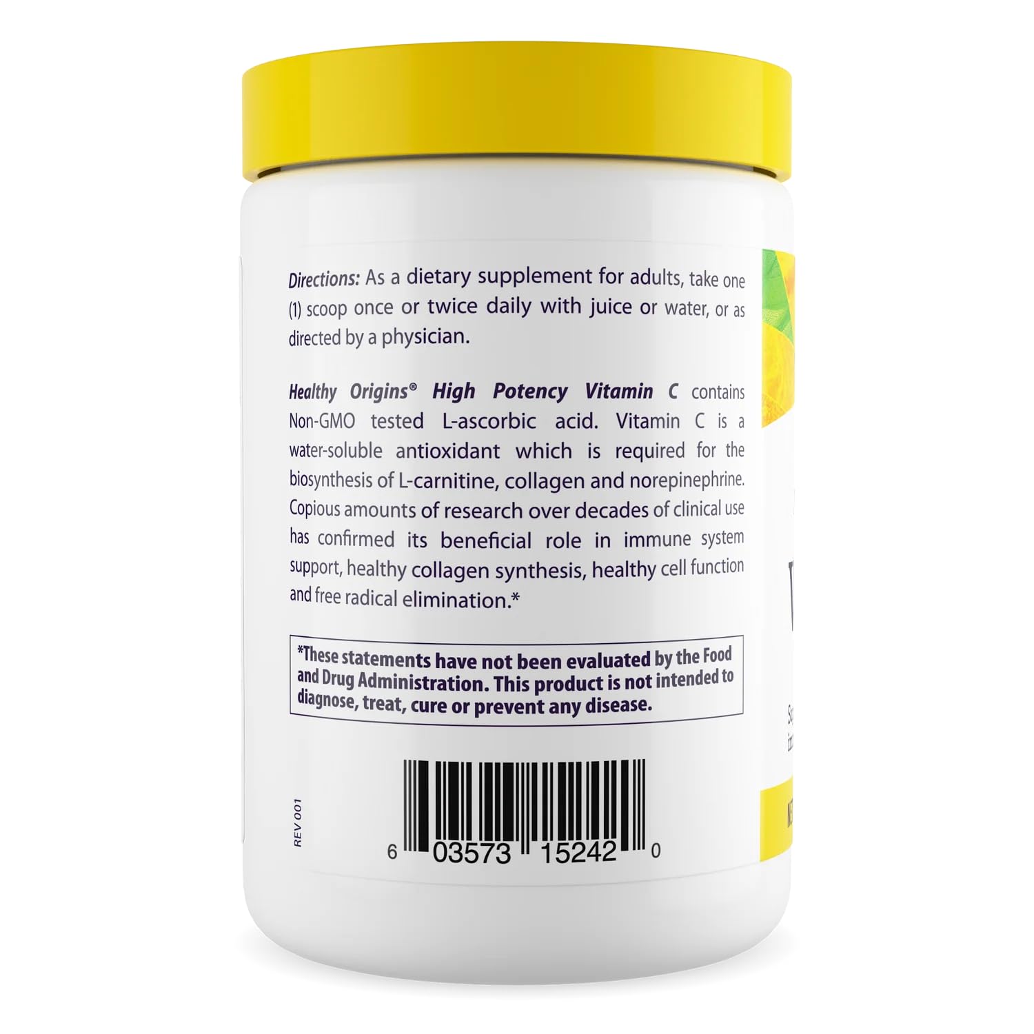 Healthy Origins Vitamin C Powder pour over a glass to dissolve in water for quick intake.