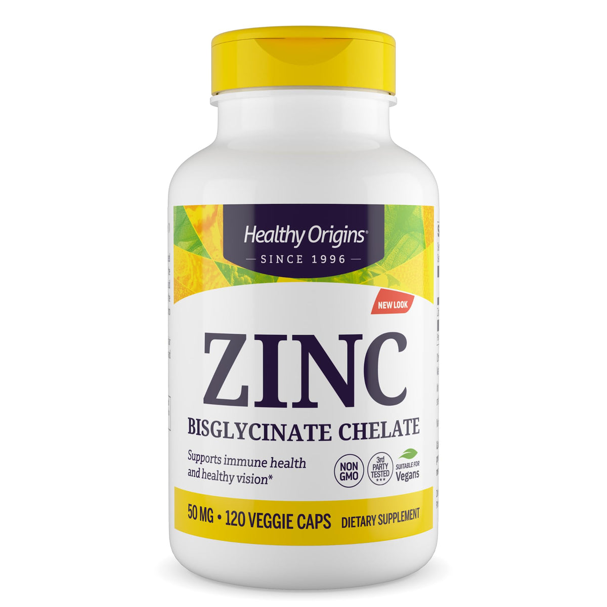 Healthy Origins Zinc Bisglicinato botella, alto biodisponible para uso diario