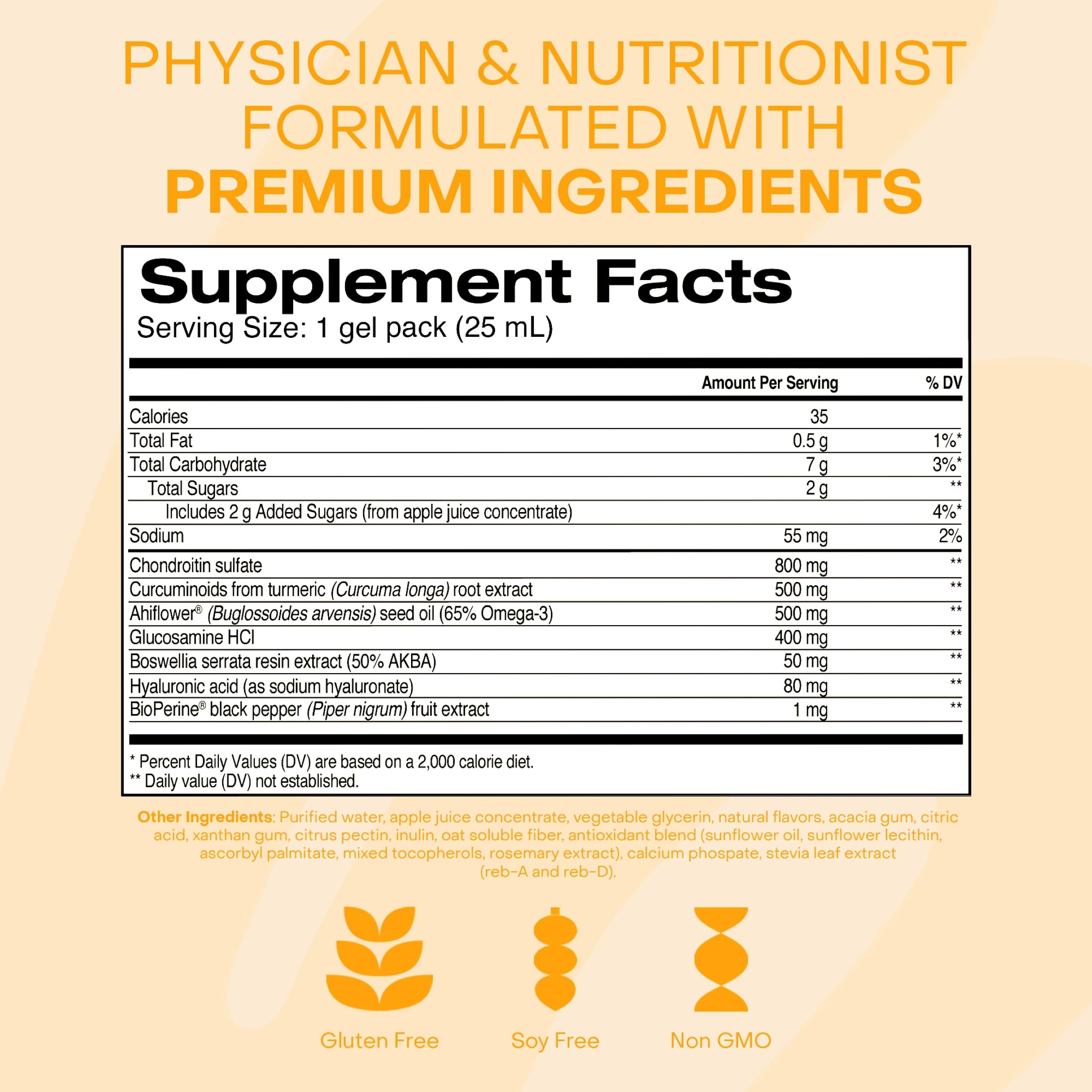 HealthyCell inflammation support orange gel pack with targeted nutrients