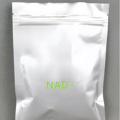 HealthyFinds NAD+ powder label close-up highlighting purity
