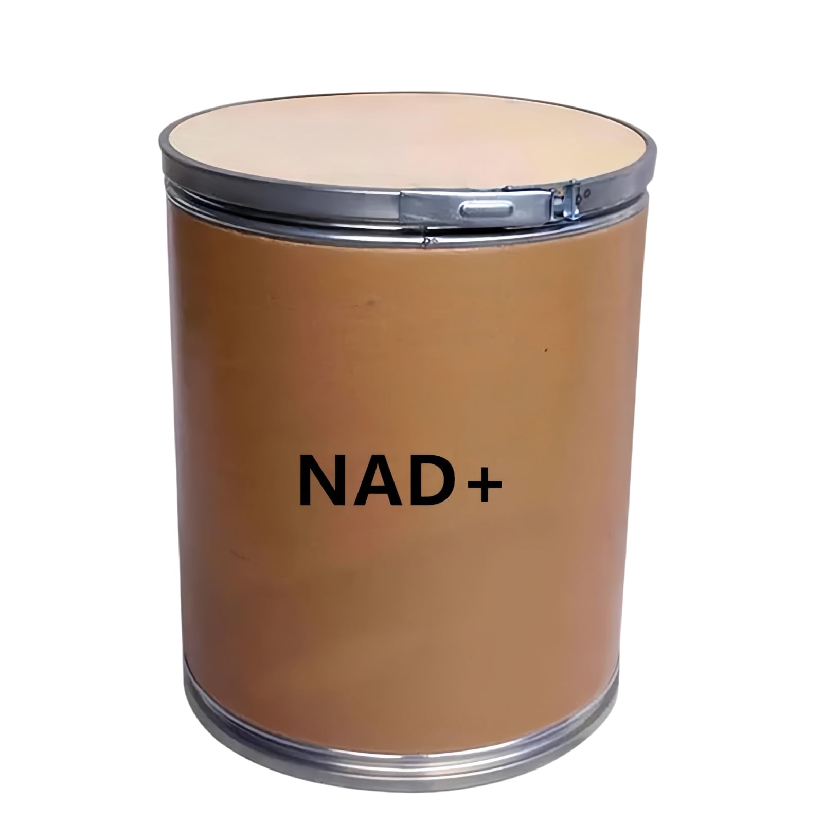 HealthyFinds NAD+ powder tub and spoon ready for use