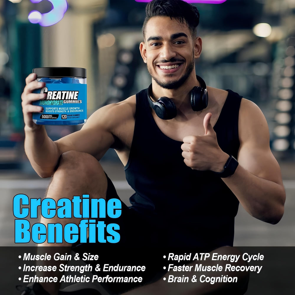 HealthyFinds Sugar Free Creatine Gummies ingredients panel highlights clean supplementation.