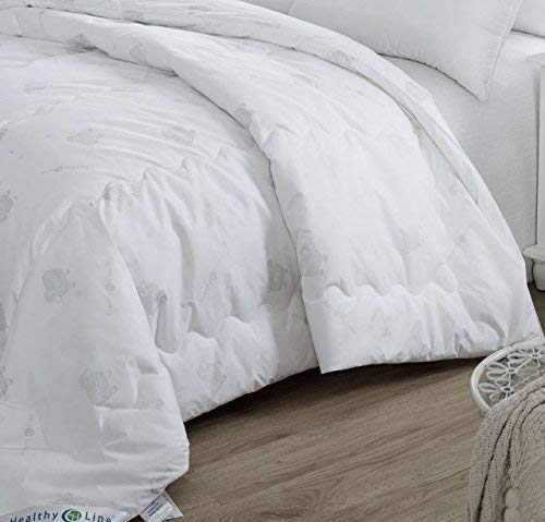 HealthyLine Tourmaline Fiber Filled Comforter demonstrates warmth with far infrared potential.