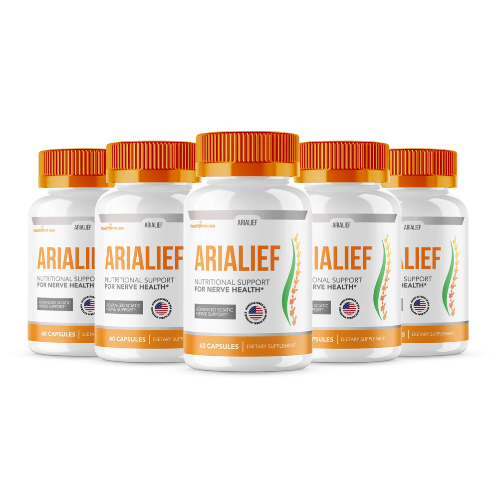 HealthyVita Arialief capsules bottle for daily energy support and overall wellness.