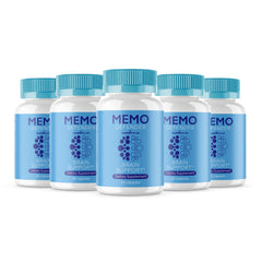 HealthyVita USA Memo Defender capsules bottle showing an all-natural formula for daily support