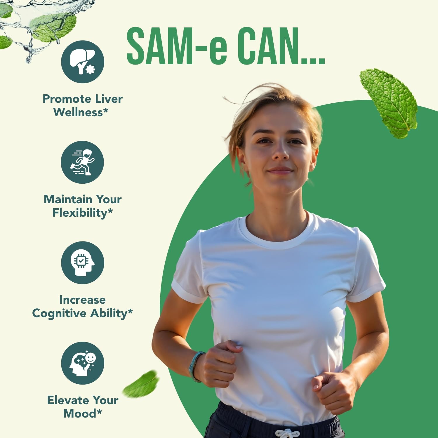HealthyWayRx SAM-e bottle with clean label and no artificial flavors