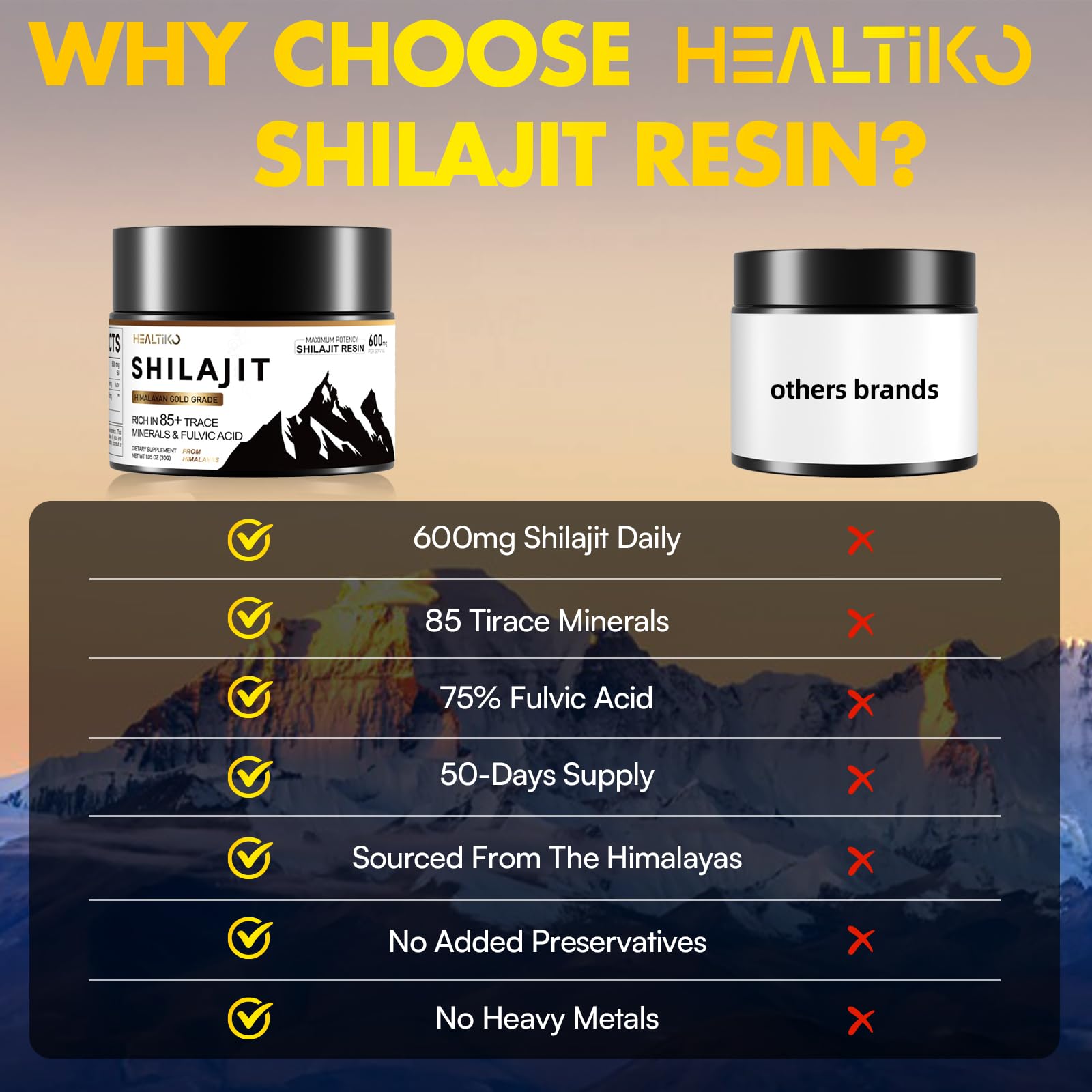 Healtiko Shilajit Resin dark bottle packaging protects potency from light exposure.