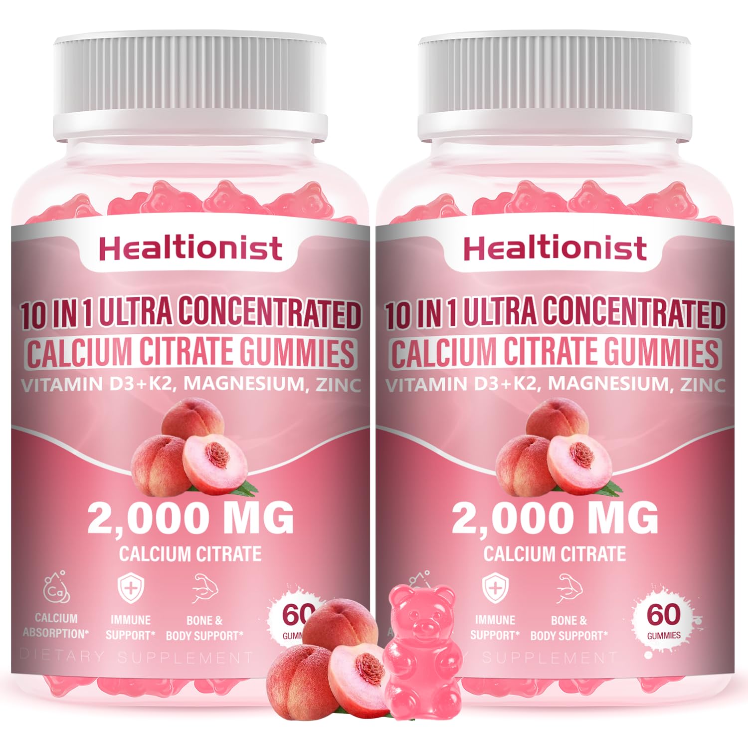 Healtionist calcium citrate bottle for easy daily calcium intake