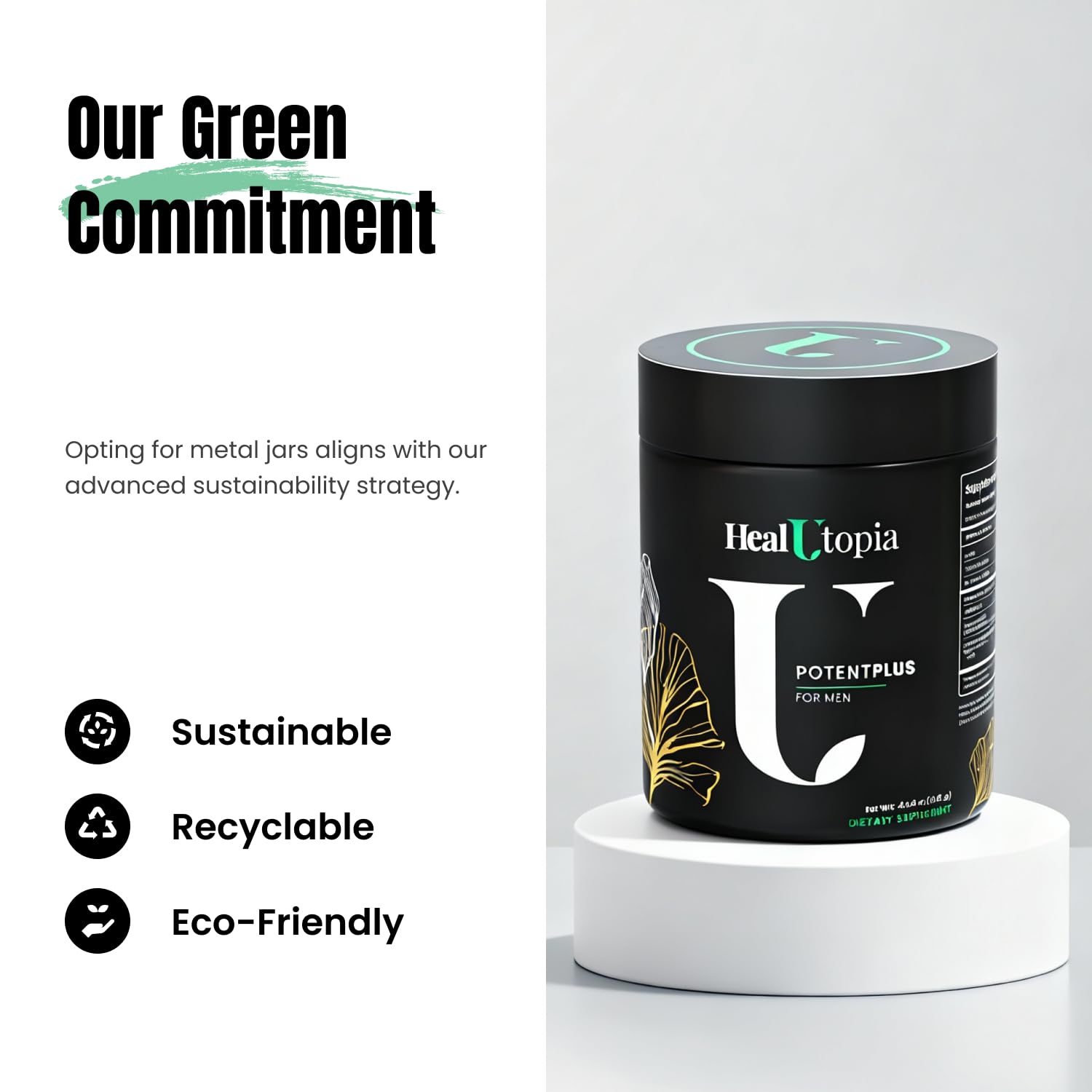 HealUtopia PotentPlus USA-made facility seal for quality.