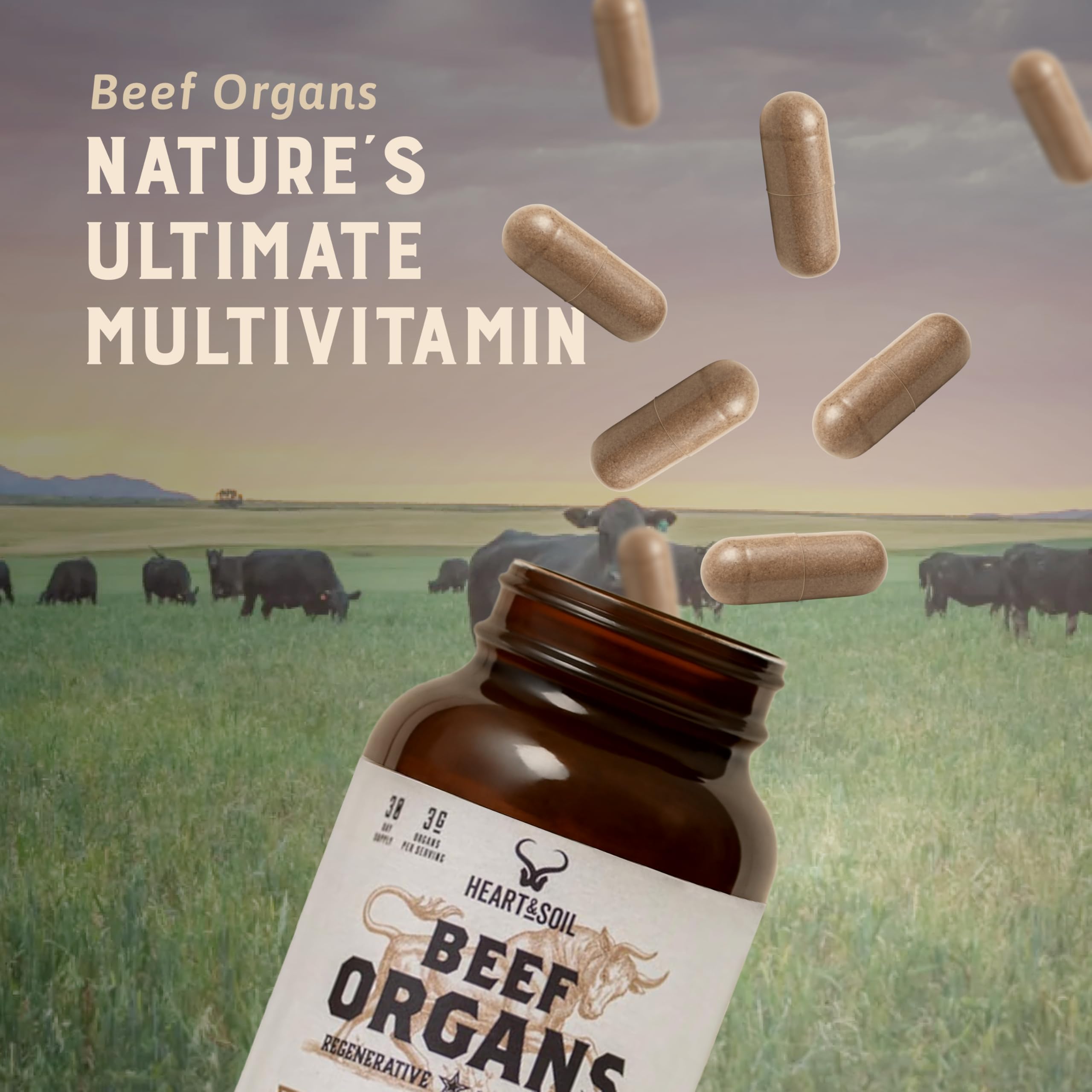 Heart & Soil label close-up confirms non-GMO and allergen-free formulation.