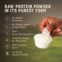 Shaker with HEART & SOIL whey protein mix ready for hydration.