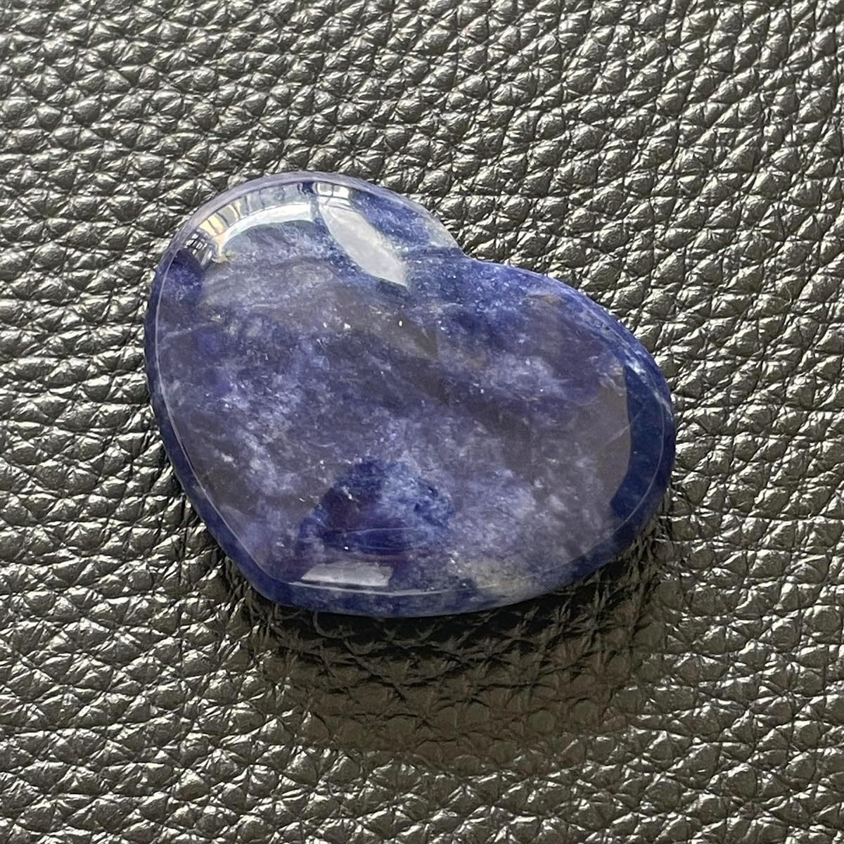 Heart Stones Healing Crystals Gift close-up texture of sodalite heart