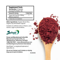 HeartShape Red Yeast Rice pack front highlights 240-count bottle ready for daily use.