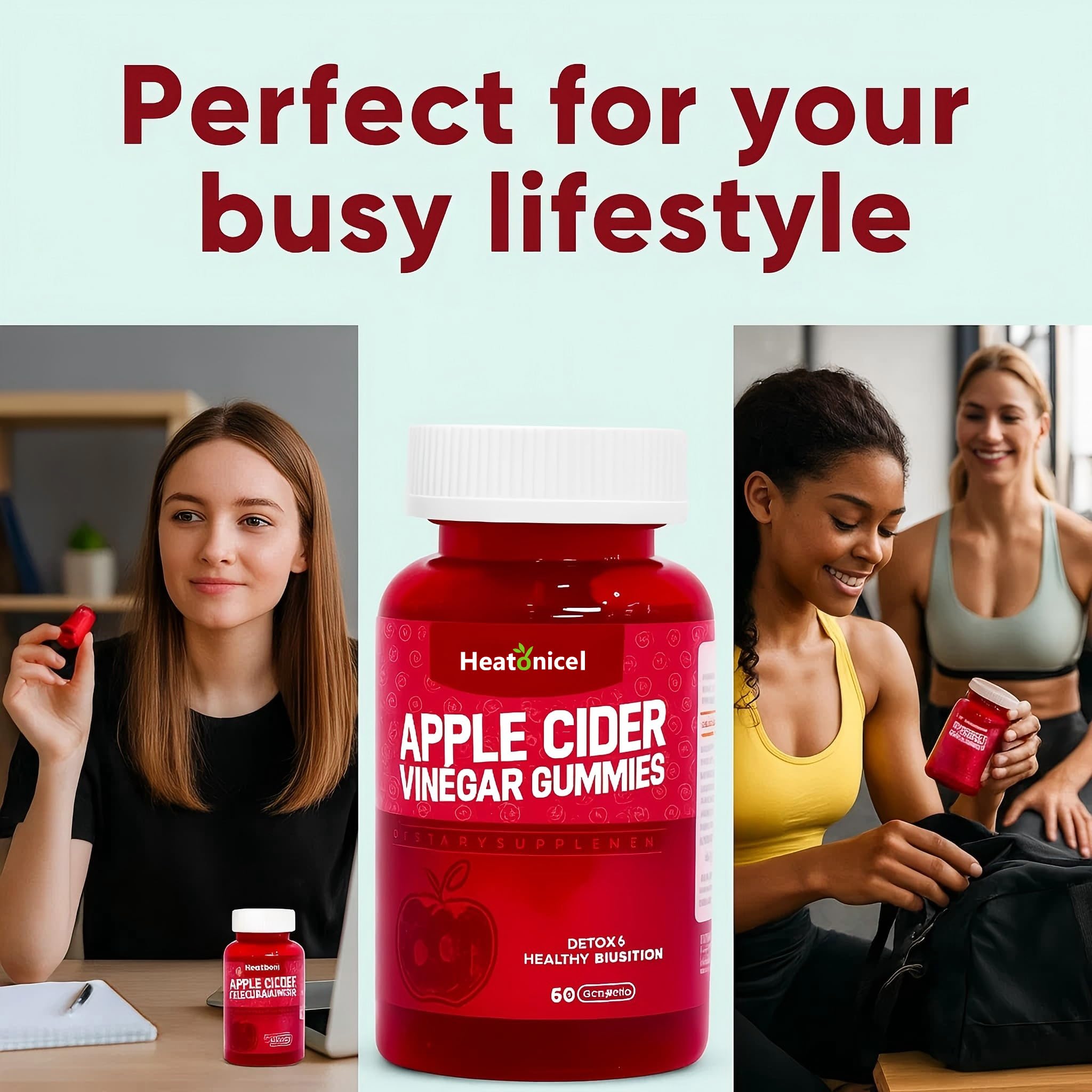 Heatonicel ACV Gummies for Women vegan and gluten-free formulation