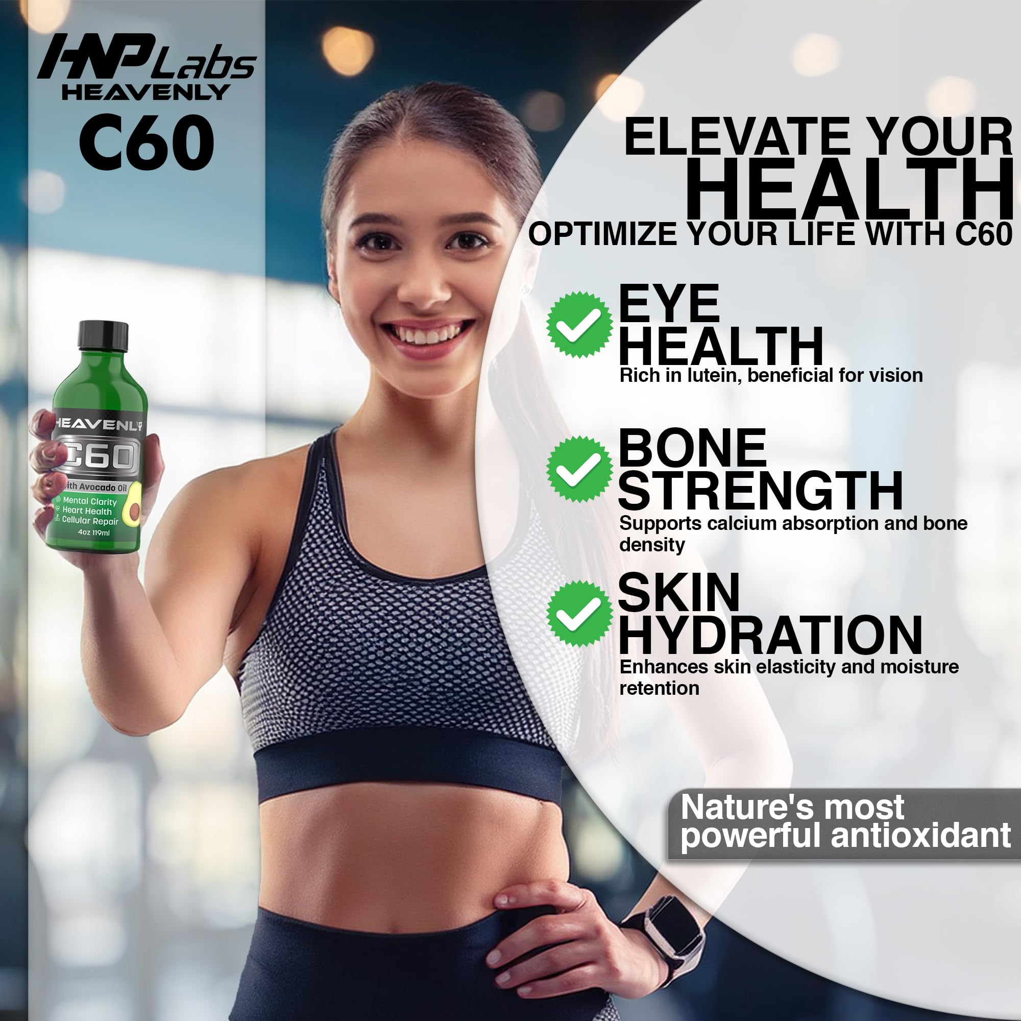Heavenly Natural C60 avocado oil texture blends well with serums and moisturizers