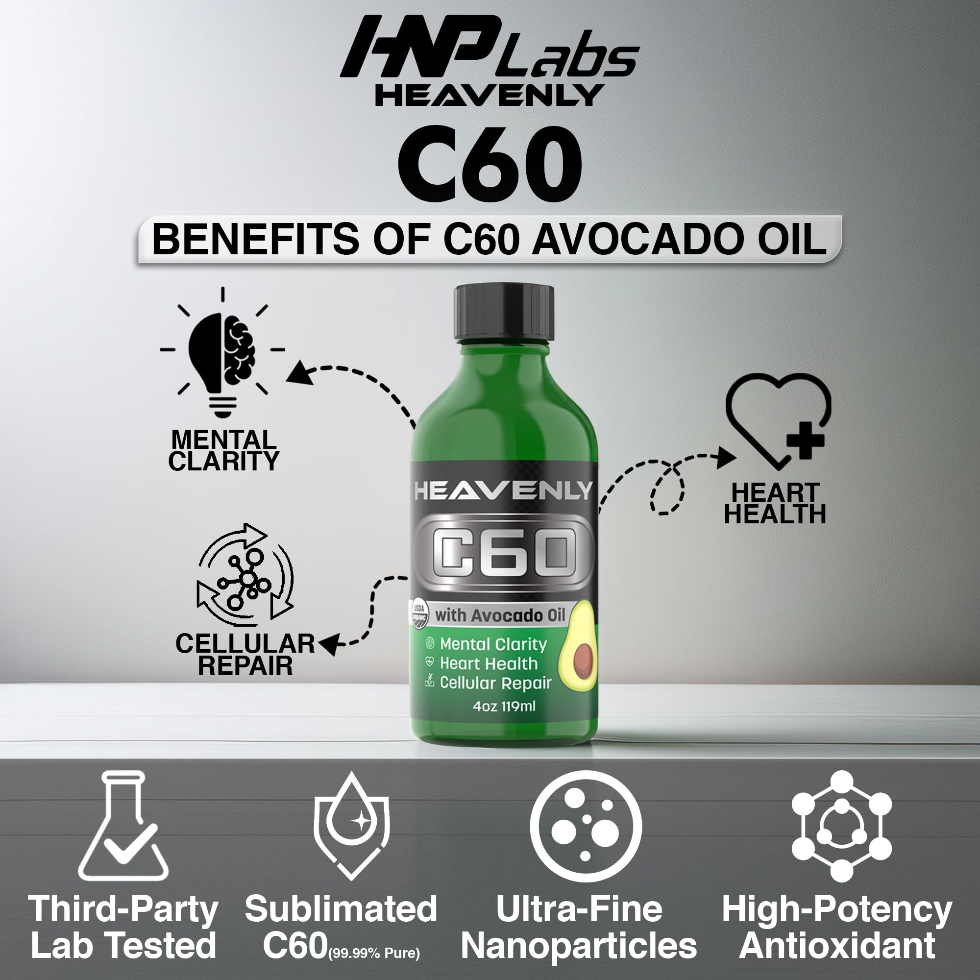 Close-up of C60 avocado oil on skin by Heavenly Natural Products