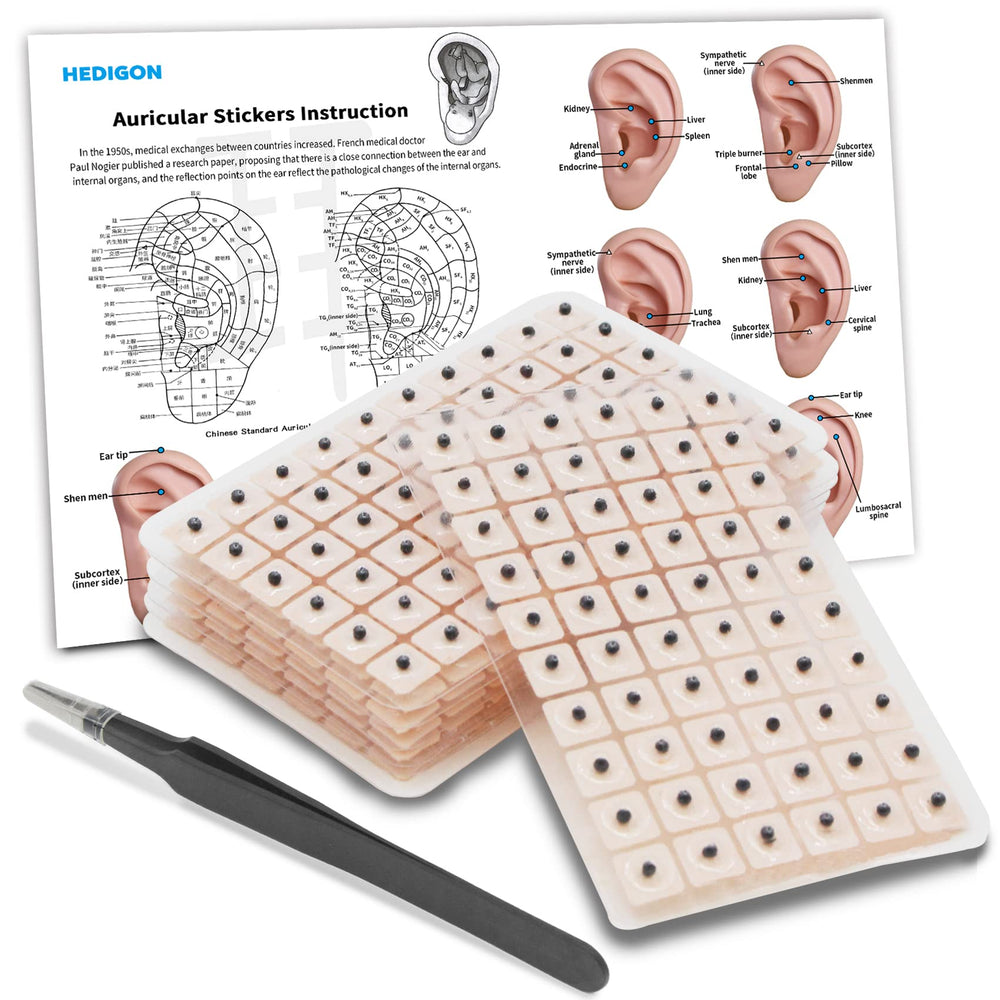Hedigon ear seeds kit packaging: compact, portable self-care starter for at-home use.