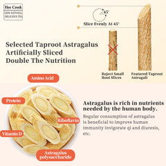 Hee Creek astragalus root slices in a sealed jar, preserved freshness for ongoing use.