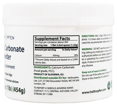 Close-up of Heiltropfen Calcium Carbonate powder texture, emphasizing high purity.