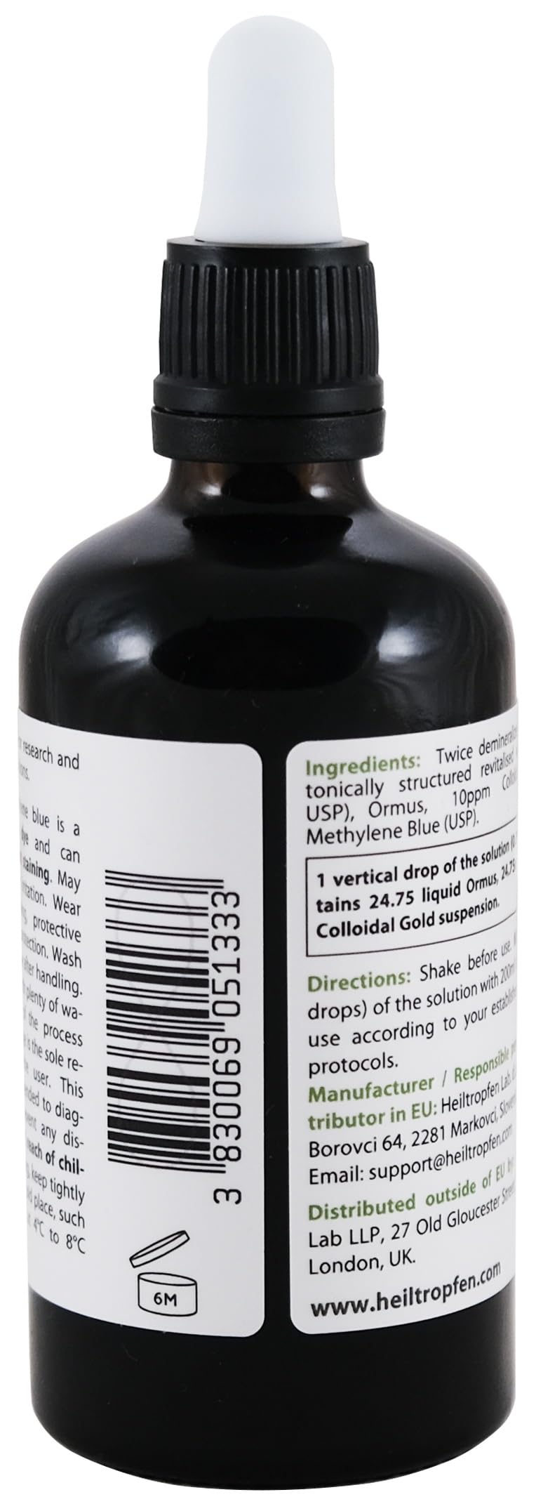 Heiltropfen Glass bottle with dropper, precise dosing for reliable use