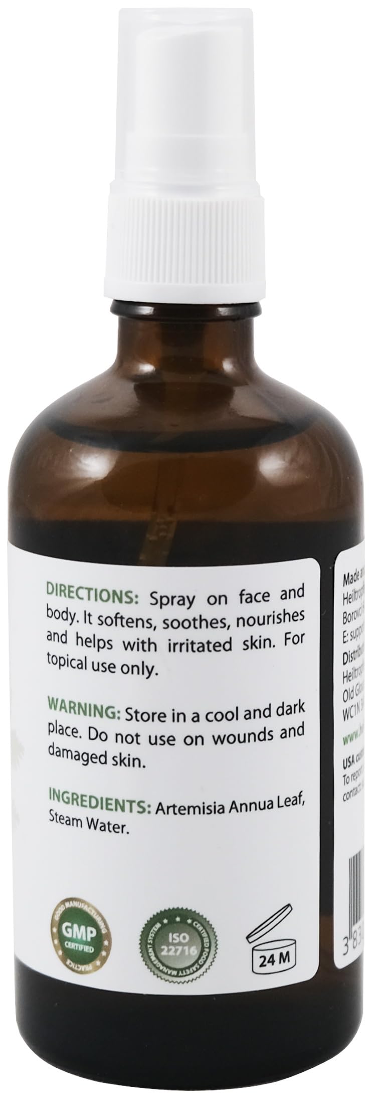 Heiltropfen Sweet Wormwood Hydrosol with Artemisia Annua leaf ingredient.