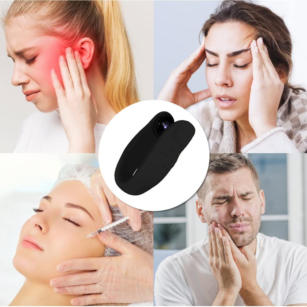 HEITIGN massage clip on hand demonstrates portable design for on-the-go use.