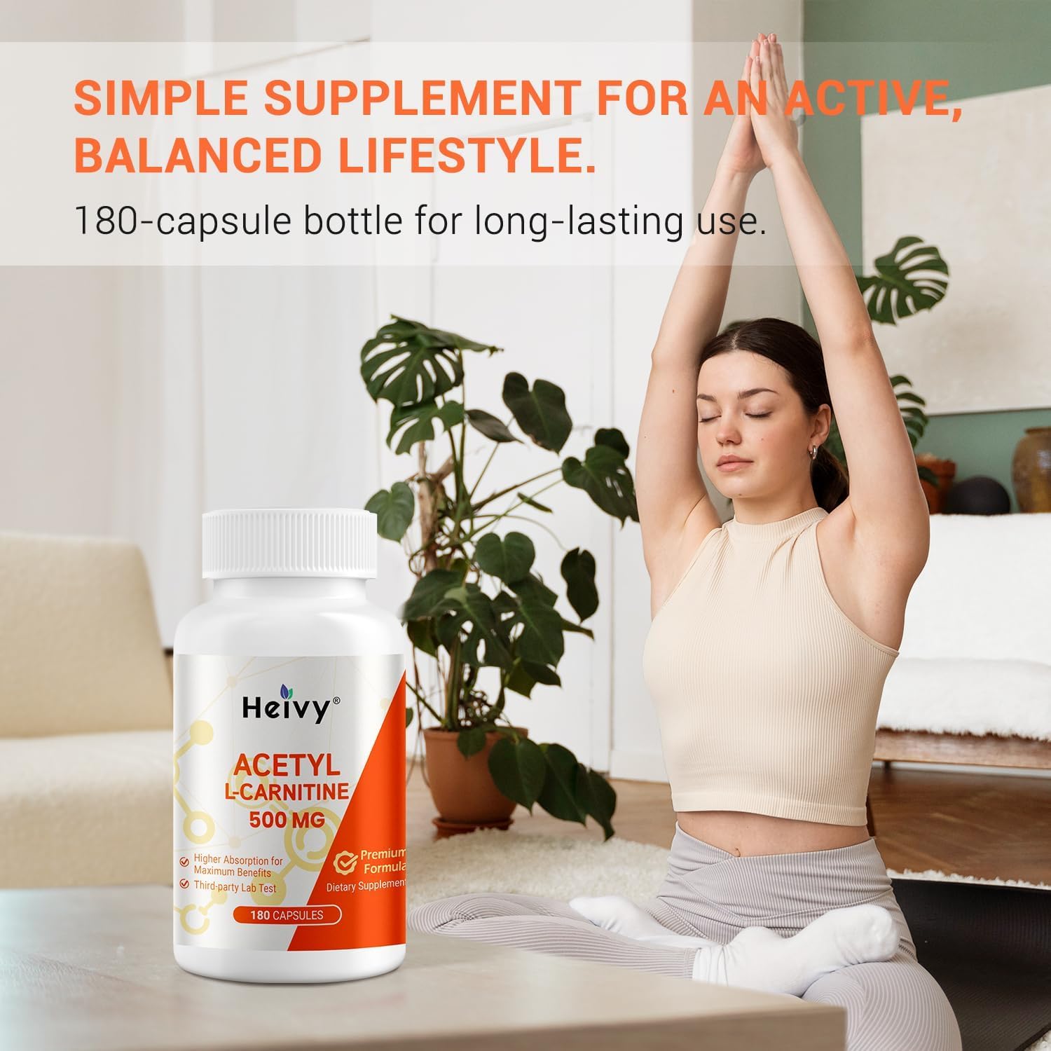 USA-made Heivy Acetyl L-Carnitine 500 mg produced in a FDA-registered facility