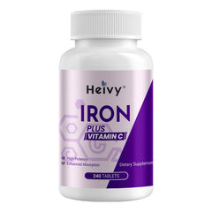 Heivy ferrous sulfate 325mg bottle front, high-potency iron supplement for daily support.