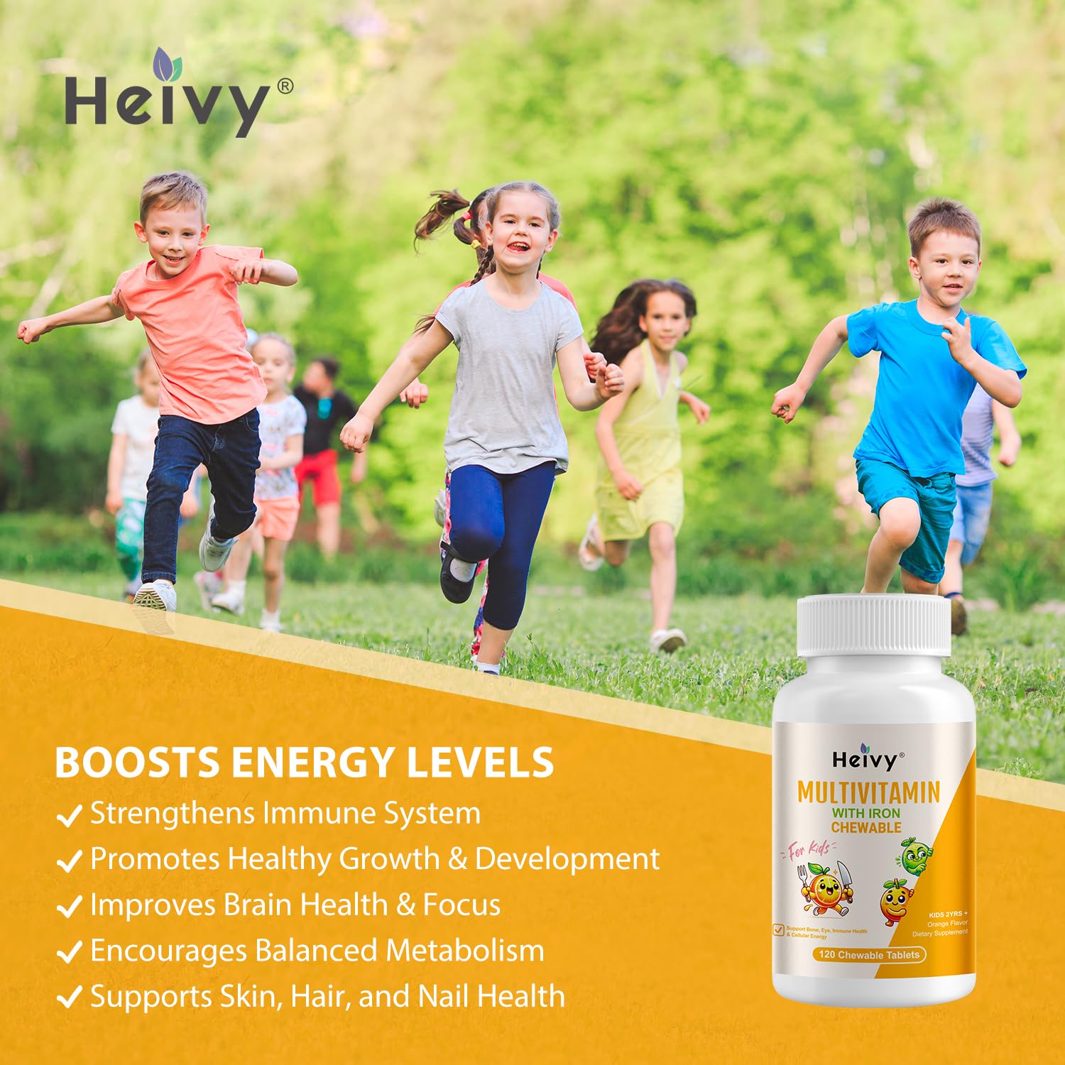 Ingredients card illustrating essential vitamins and minerals at a glance.