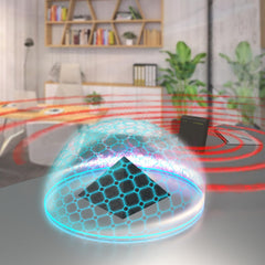 Heka Naturals Shungite pyramid meditation space showcases grounding energy for mindful sessions