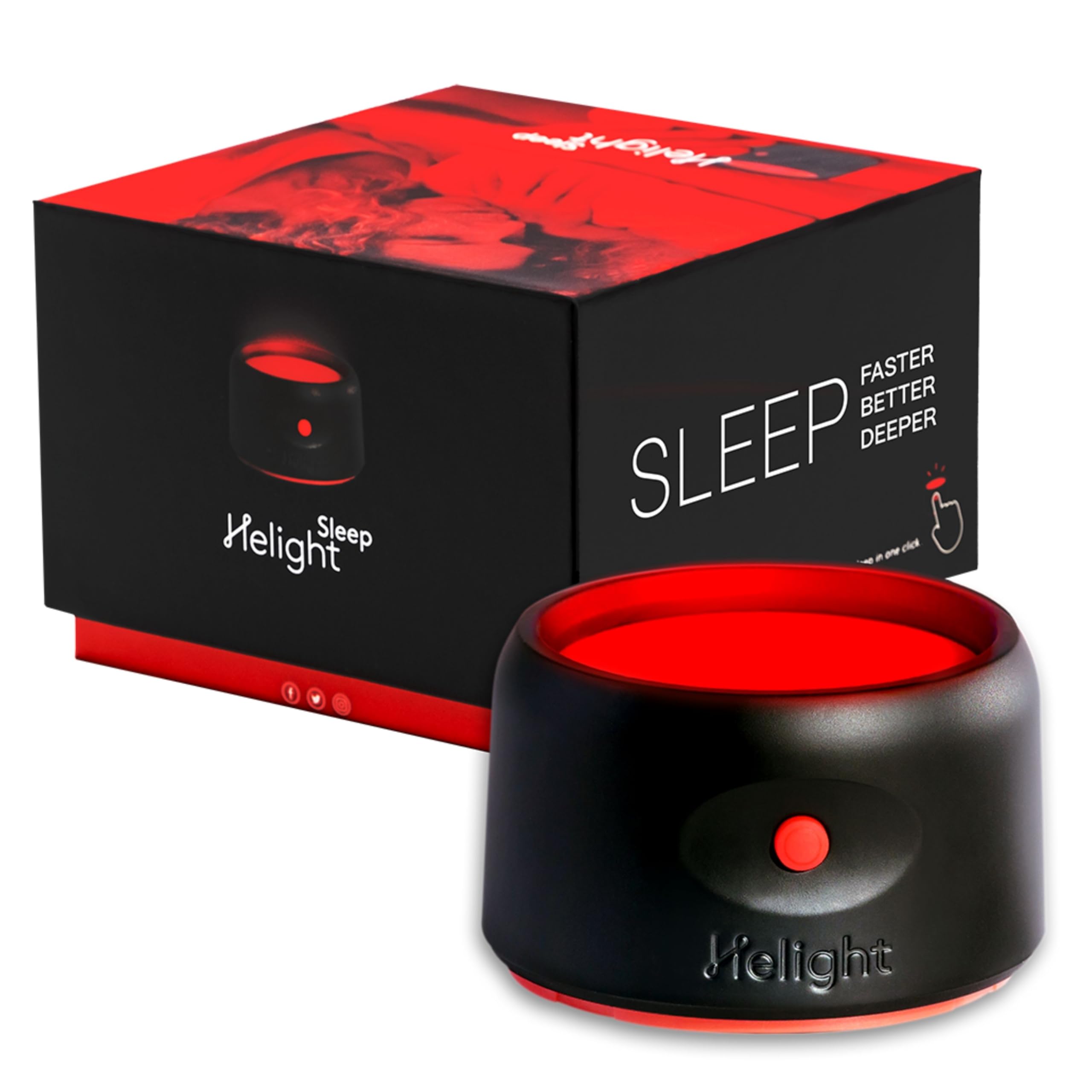 Helight bedside red light therapy on nightstand creates a calm evening atmosphere.
